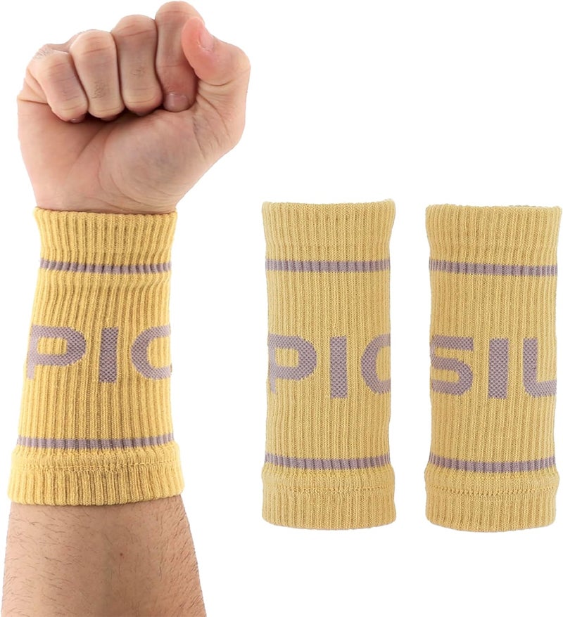 PICSIL - Cotton Sports Wristbands | Absorbent and Breathable | Ideal for Gym, Cross Training, Running and Tennis | Use with Grips | Unisex Design | - Image 1